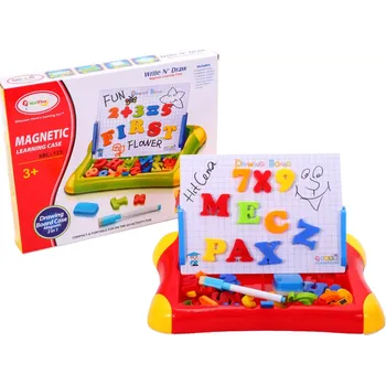 Magnetická kreslící tabulka magnetická tabulka s písmenky a číslicemi se schránkou