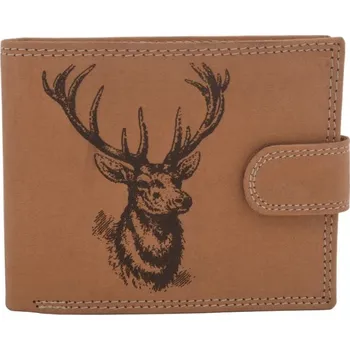 Peněženka E-myslivost Myslivecká peněženka se zapínáním HUNTER NATURAL - Jelen hlava