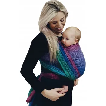 Šátek na nošení dítěte Šátek na nošení dětí tkaný Little Frog Velikost M