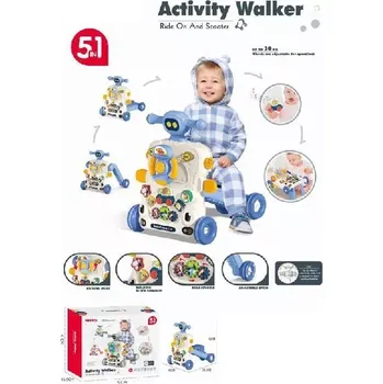 Dětské chodítko chodítko a odrážedlo 5v1 pro děti – modré