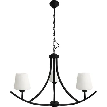 Závěsné tříramenné osvětlení LONDYN - 3xE27, 60W, bílé / černé