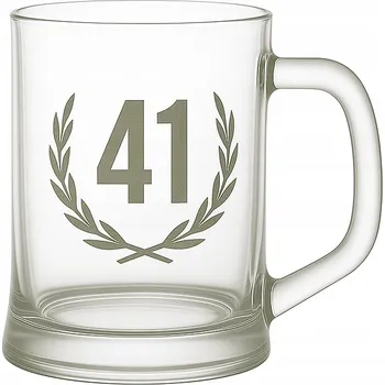 Sklenice Pivní sklenice na pivo, korbel, půllitr výroční 41 let pískovaný