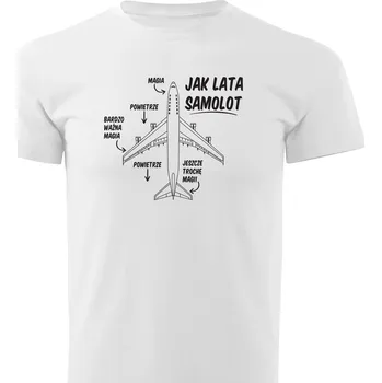 Pánské oblečení Pánské tričko s velkým potiskem JAK LÉTA LETADLO