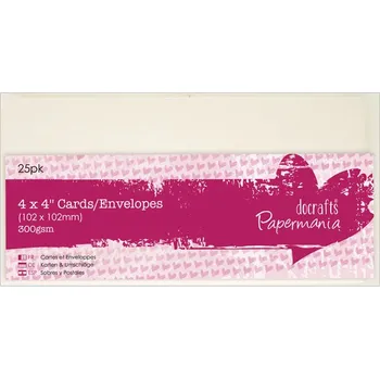 Obálka WEST DESIGN Sada 10,2x10,2cm přání a obálky 25ks (300g/m2) krémové