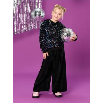 Dívčí kalhoty Sinsay - Plisované sametové kalhoty - černá - 938GH-99X - 938GH-99X-98