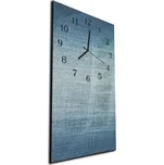 Glasdekor Nástěnné hodiny 30x60cm tkanina modrý jeans Materiál: plexi
