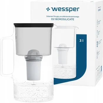 Filtrační konvice Filtrační konvice skleněná Wessper D2 BOROSILICATE 3 l černá + filtr