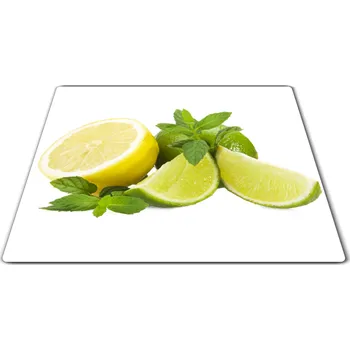 Kuchyňské prkénko Glasdekor Skleněné prkénko ovoce limetky, citron a máta Prkénko: 30x20cm