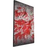 Glasdekor Nástěnné hodiny 30x60cm stará červená malba na zdi Materiál: kalené sklo