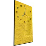 Glasdekor Nástěnné hodiny 30x60cm geometrické čáry na žlutém Materiál: kalené sklo