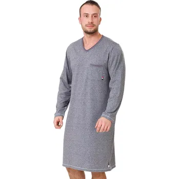 Pánské pyžamo Pánská noční košile Baltazar 610/01 HOTBERG Barva/Velikost: šedá melír / L