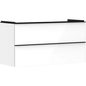 Koupelnový nábytek Skříňka pod umyvadlo bez umyvadla Hansgrohe Xelu Q 118x62,5x47,5 cm bílá lesklá 54035670