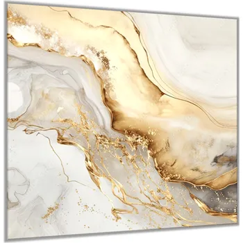 Kuchyňská linka Glasdekor Sklo do kuchyně zlatá mramorová luxusní textura Rozměry skla do kuchyně: 60 x 60 cm