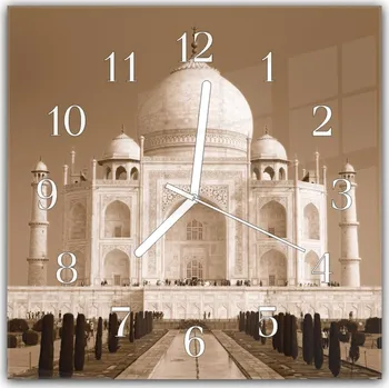 Hodiny Glasdekor Nástěnné hodiny 30x30cm Taj Mahal, Indie Materiál: plexi