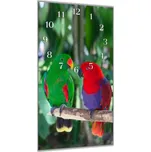 Glasdekor Nástěnné hodiny 30x60cm papoušek eklektus para Materiál: plexi