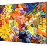 Glasdekor Ochranná deska sklo abstraktní iluze barevného skla Rozměr V/Š: 2x 52x30 cm, Lepení na zeď: S lepením na zeď