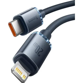 Datový kabel Kabel Baseus Crystal Shine USB-C/Lightning 2m 20W černý