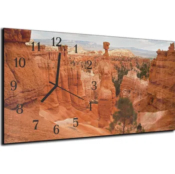 Hodiny Glasdekor Nástěnné hodiny 30x60cm panorama skály Materiál: plexi