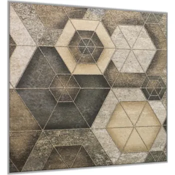 Obklad Glasdekor Sklo do kuchyně dlaždice béžové geometrický vzor Rozměry skla do kuchyně: 34 x 34 cm