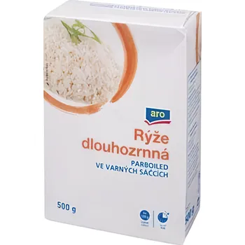 Rýže ARO Rýže dlouhozrnná parboiled varné sáčky 500g