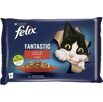 Krmivo pro kočku Felix Fantastic kapsičky pro kočky hovězí, kuře v želé 4x85g 340g