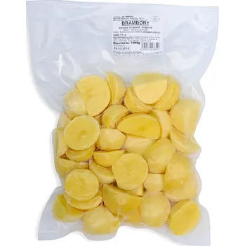 Brambory konzumní pozdní loupané krájené, vakuové balení 1kg