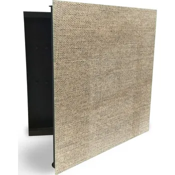 Skříňka na klíč Glasdekor skříňka na klíče - béžová textura kanvas Otevírání: Pravé, Barva skříňky: Bílá