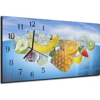 Hodiny Glasdekor Nástěnné hodiny mix ovoce, modrá hladina 30x60cm Materiál: plexi
