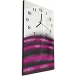 Glasdekor Nástěnné hodiny 30x60cm tmavě růžová tkanina se vzorem Materiál: plexi