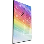 Glasdekor Nástěnné hodiny 30x60cm duhový barevný abstrakt Materiál: kalené sklo