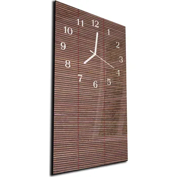 Hodiny Glasdekor Nástěnné hodiny 30x60cm hnědý svázaný rákos Materiál: plexi