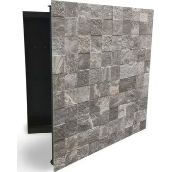 Skříňka na klíč Glasdekor skříňka na klíče - klasické dlaždice pro interiér Otevírání: Levé, Barva skříňky: Černá