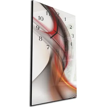 Hodiny Glasdekor Nástěnné hodiny 30x60cm svislá temně červená vlna Materiál: plexi