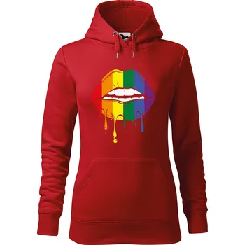 Dámská mikina DOBRÝ TRIKO Dámská mikina s potiskem Pride ústa Velikost dámské mikiny: XL, Barva: Červená