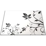 Glasdekor Skleněné prkénko vektor černo bílé listí Prkénko: 30x20cm