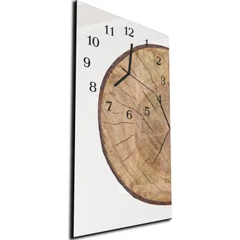 Hodiny Glasdekor Nástěnné hodiny 30x60cm průřez kmen dřeva Materiál: plexi