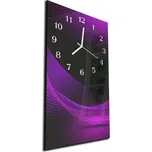 Glasdekor Nástěnné hodiny 30x60cm abstrakt černo fialový Materiál: plexi