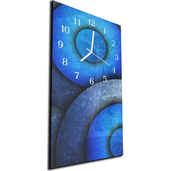 Hodiny Glasdekor Nástěnné hodiny 30x60cm abstraktní modrý kulatý vzor Materiál: plexi