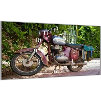 Hodiny Glasdekor Nástěnné hodiny 30x60cm veterán Jawa Materiál: plexi