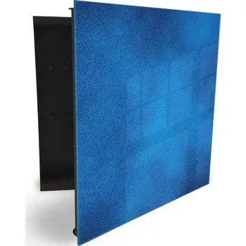 Skříňka na klíč Glasdekor skříňka na klíče - modrá metalíza Otevírání: Levé, Barva skříňky: Bílá