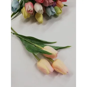 umělá květina Dekorační umělá květina - tulipán žluto-růžový