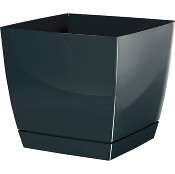 Květináč Prosperplast Květináč COUBI SQUARE P s miskou 13,5 cm - barva: grafit