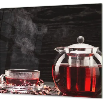 Glasdekor Ochranná deska konvice a šálek s čajem Rozměr V/Š: 2x 52x30 cm, Lepení na zeď: S lepením na zeď