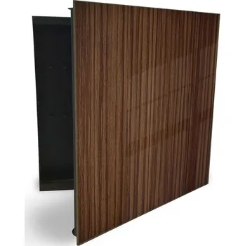 Skříňka na klíč Glasdekor skříňka na klíče - vzor tmavé dřevo Otevírání: Levé, Barva skříňky: Bílá