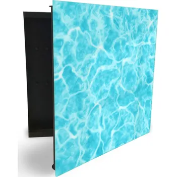 Skříňka na klíč Glasdekor skříňka na klíče - tyrkysová hladina vody Otevírání: Levé, Barva skříňky: Bílá