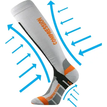 Pánské ponožky VoXX Kompresní podkolenky SIGNAL s ionty stříbra - 1 pár Barva: Světle šedá, Velikost: 39-42 (26-28cm)