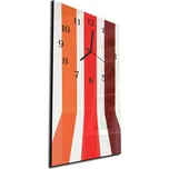 Glasdekor Nástěnné hodiny 30x60cm svislé pruhy bílé pozadí Materiál: kalené sklo