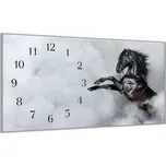Glasdekor Nástěnné hodiny 30x60cm černý španělský kůň Materiál: plexi