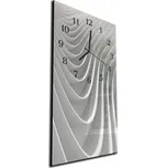 Glasdekor Nástěnné hodiny 30x60cm bílo šedá kreativní vlna Materiál: kalené sklo