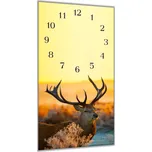 Glasdekor Nástěnné hodiny 30x60cm jelen v ranním slunci Materiál: plexi
